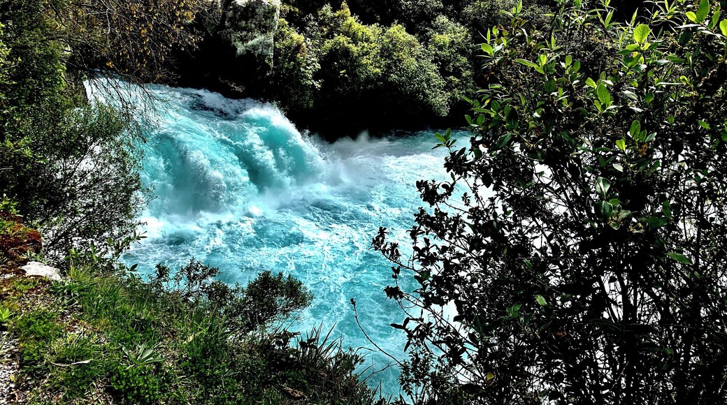 The Huka Falls hurtle at more than 220 000 litres per second, making it one of the most visited natural attractions in New Zealand #NewZealand #Roadtrip #Waterfall