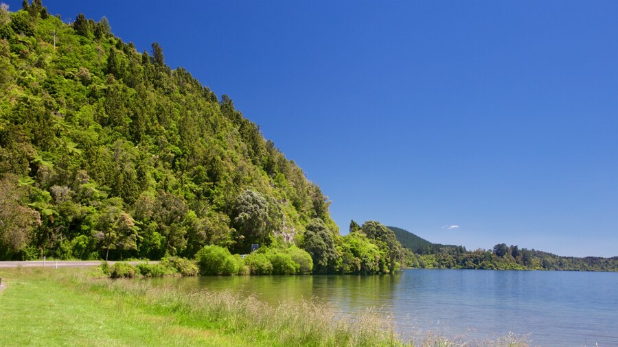 Lake Rotoiti showing a lake or waterhole and tranquil scenes