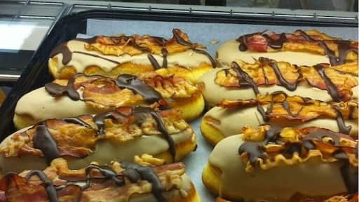 Bacon long johns from Shady Maple. It is like a whole country breakfast in every bite