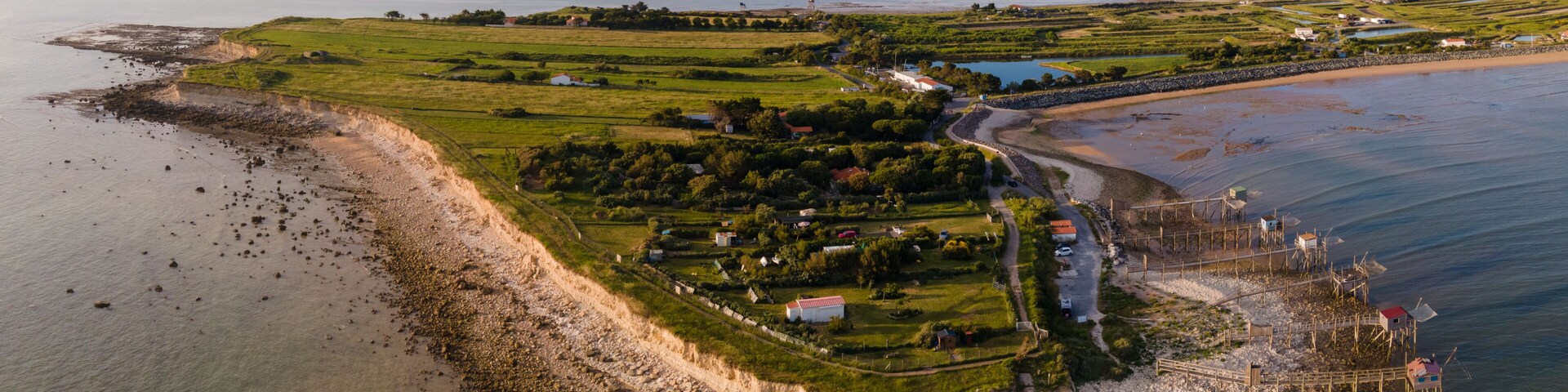 Vue aérienne plage d'Angoulins Charente Maritime France