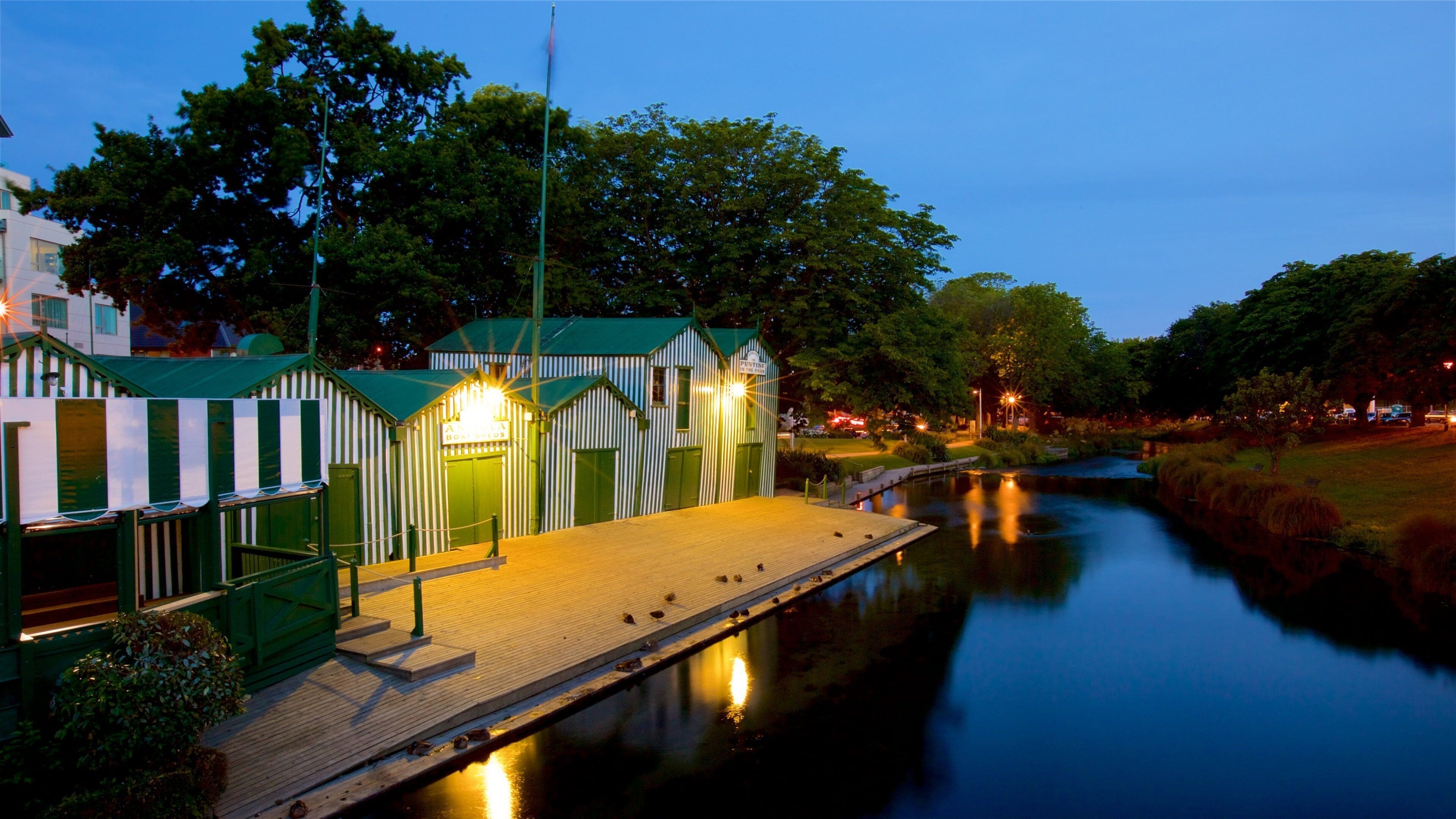 Punting on the Avon which includes a river or creek and night scenes
