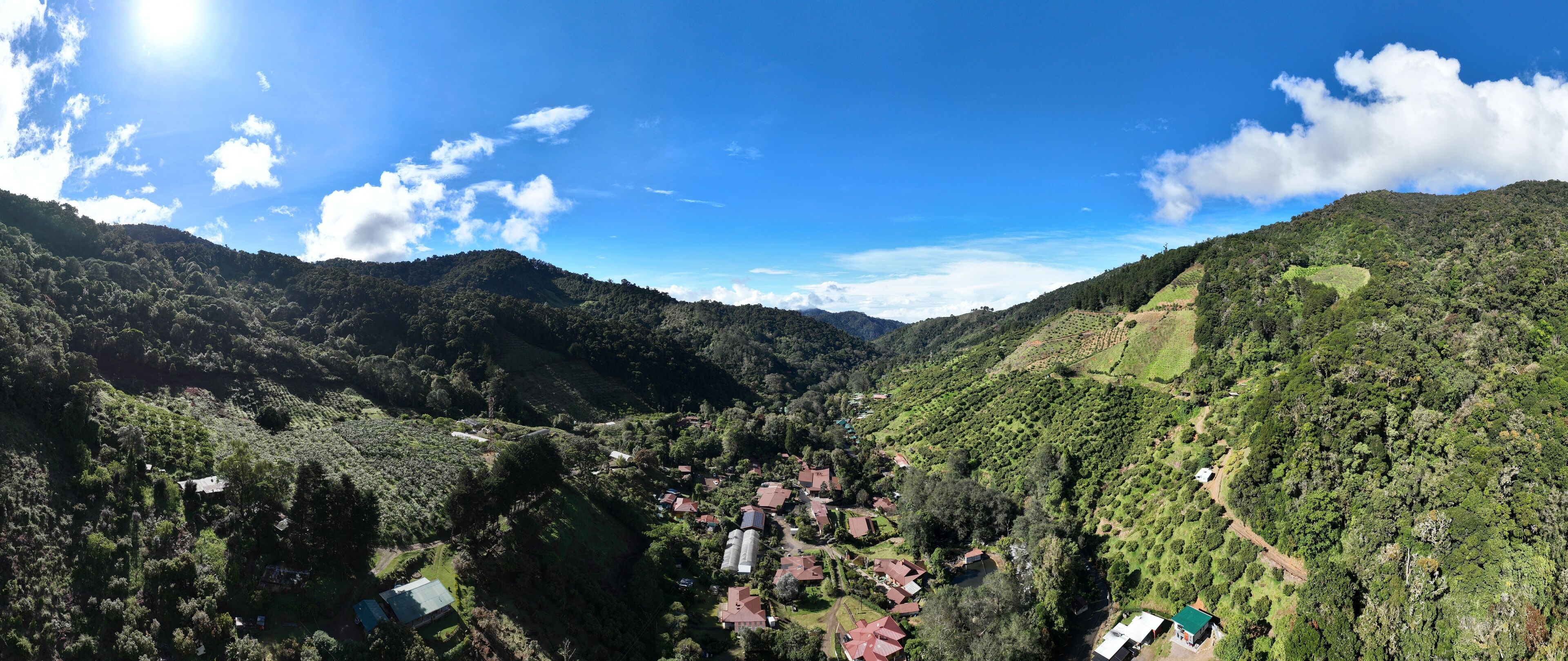 Aerial View of the Mountains of San Gerardo de Dota near the Savegre River in Costa Rica
