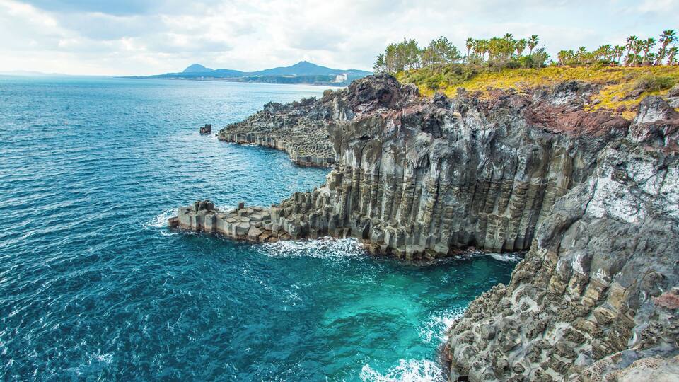 Jungmun Daepo in Jeju Island, South Korea.