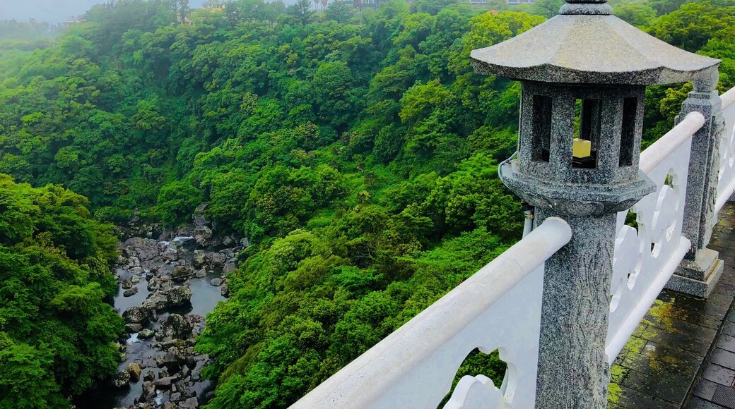 Foggy view on East China Sea from Cheonjeyeon bridge