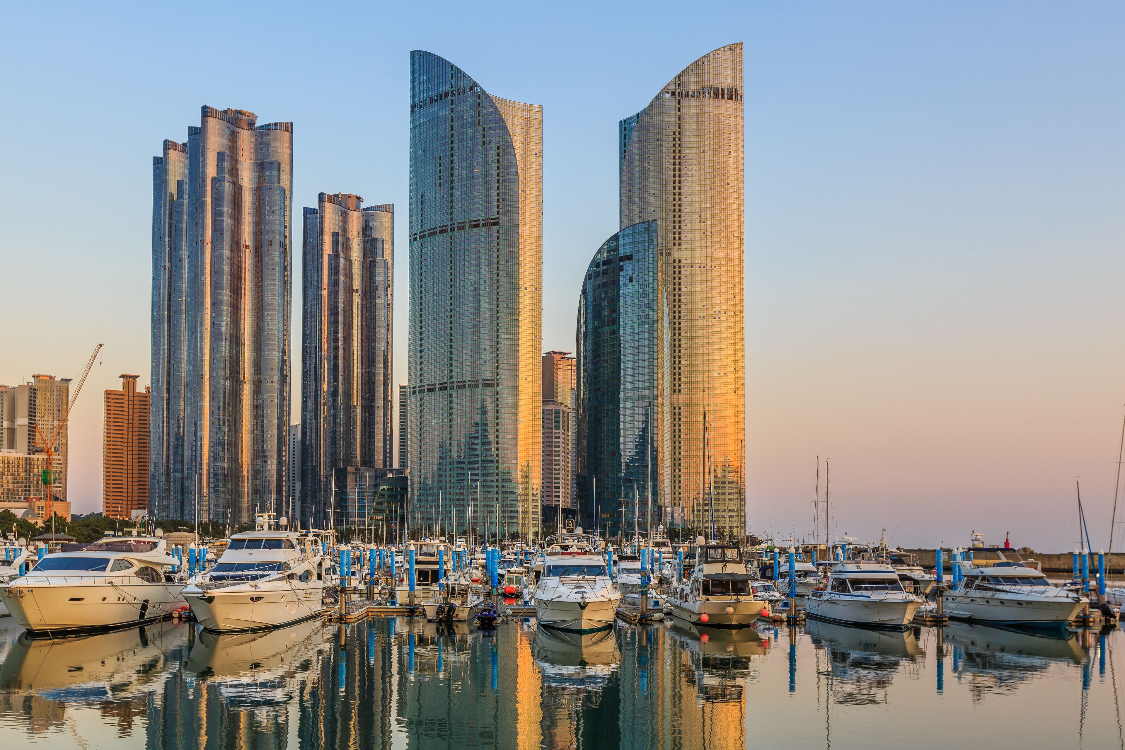 Boats and Yachts parking at Marine city is a new town centered on a residential area, Haeundae, Busan, South Korea; Shutterstock ID 664967782; purchase_order: SF 06557000; job: ; client: ; other: