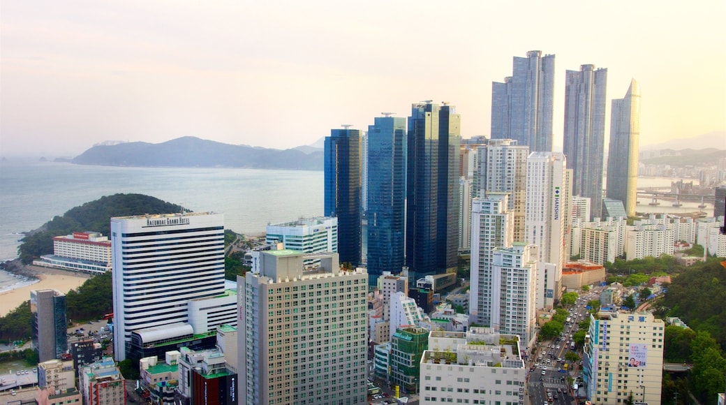 Haeundae featuring landscape views, a city and a sunset