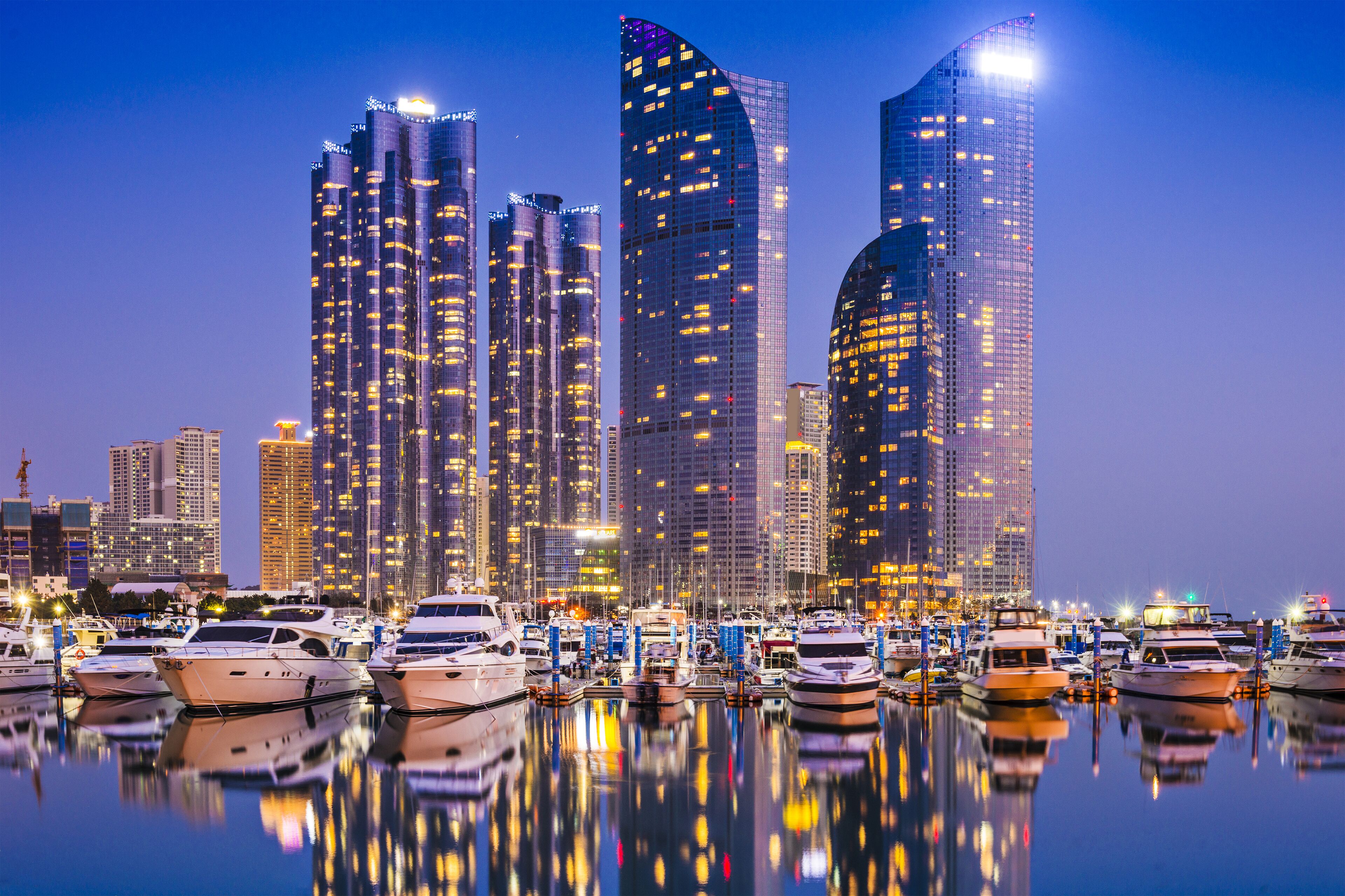 Busan, South Korea skyline at Haeundae District.; Shutterstock ID 173615324; Purchase Order: -