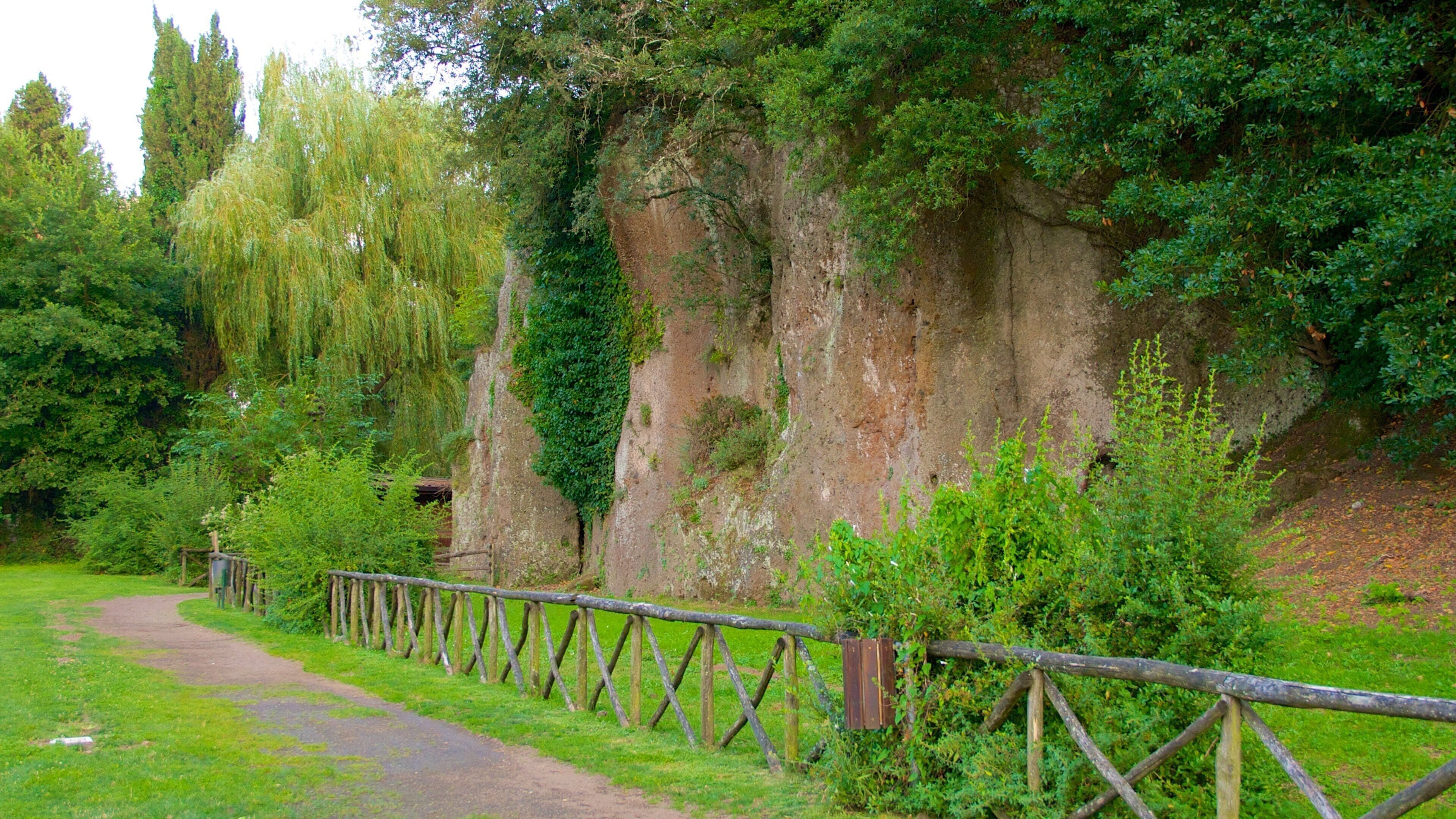 Sutri som inkluderer ruiner og park