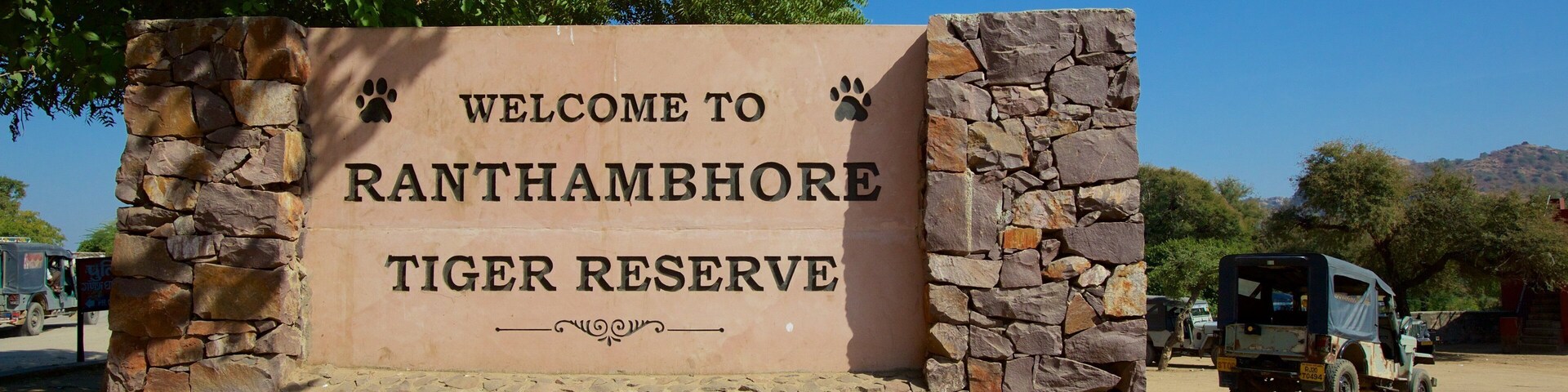 Parque Nacional de Ranthambore caracterizando sinalização