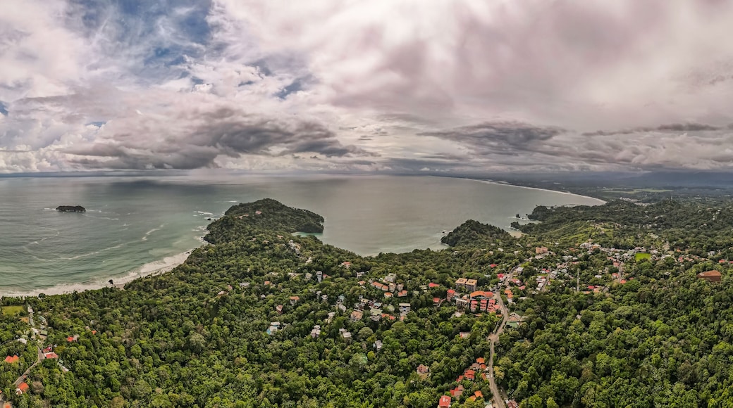Beautiful aerial view of Manuel Antonio National Park and its magnificent beach in Quepos Costa Rica