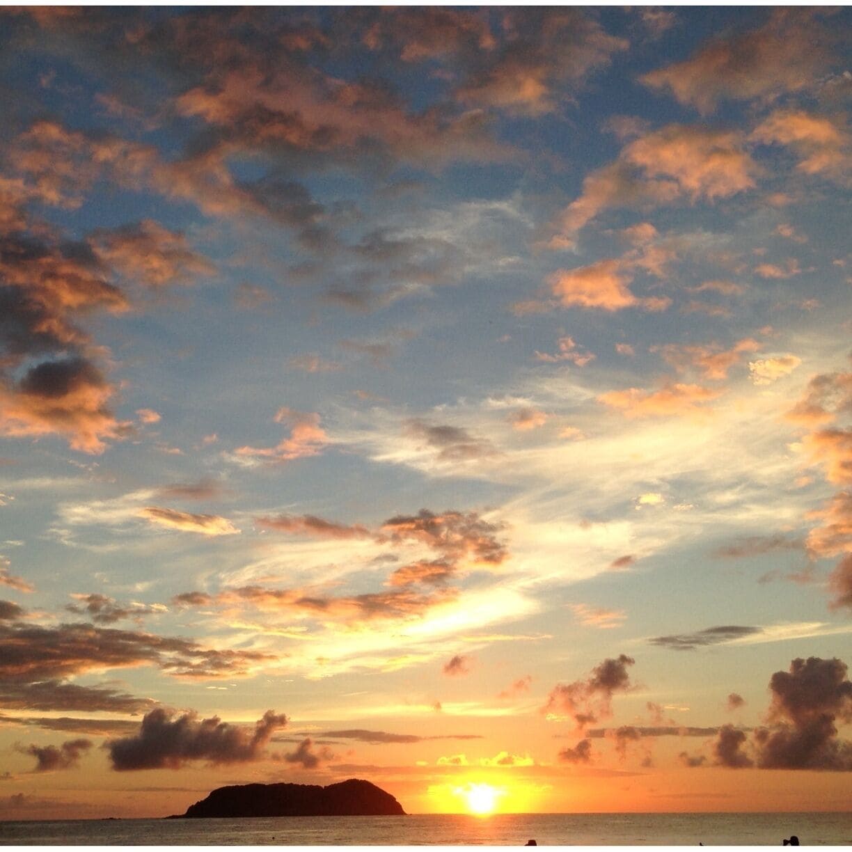 Sunset. Rarely lonely beach.