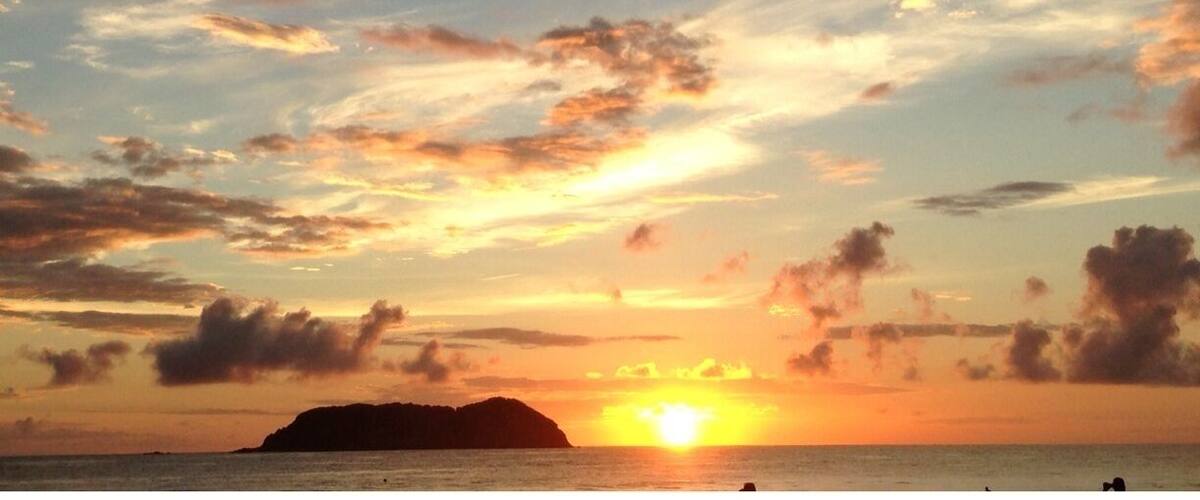 Sunset. Rarely lonely beach.