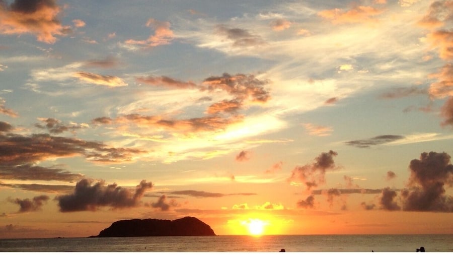 Sunset. Rarely lonely beach.