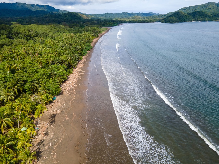Tropical paradise beach in Tambor Costa Rica