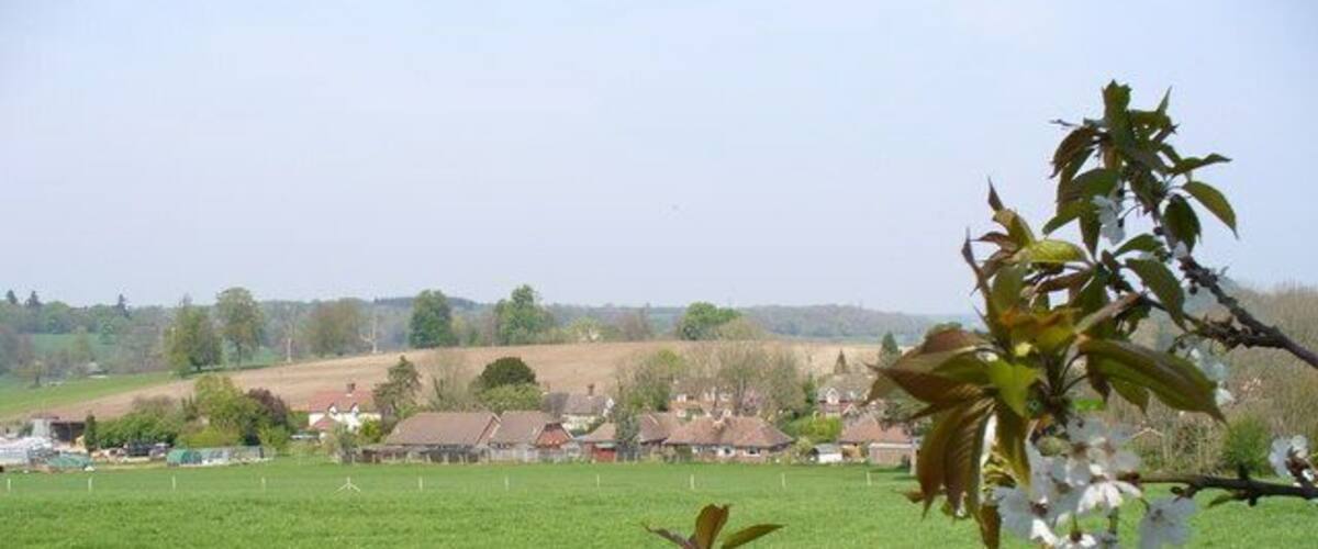 East Tisted from the South East Hampshire Downland scenery from the alignment of the old railway south from Alton.
