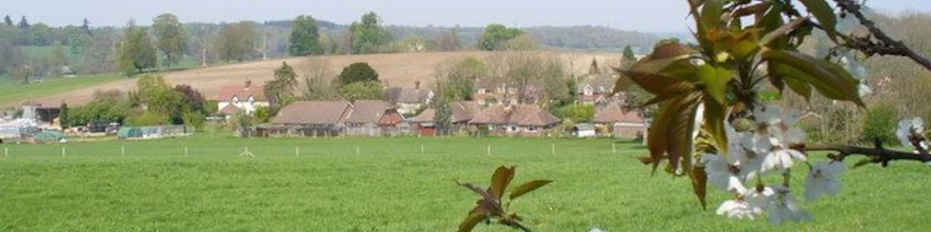 East Tisted from the South East Hampshire Downland scenery from the alignment of the old railway south from Alton.