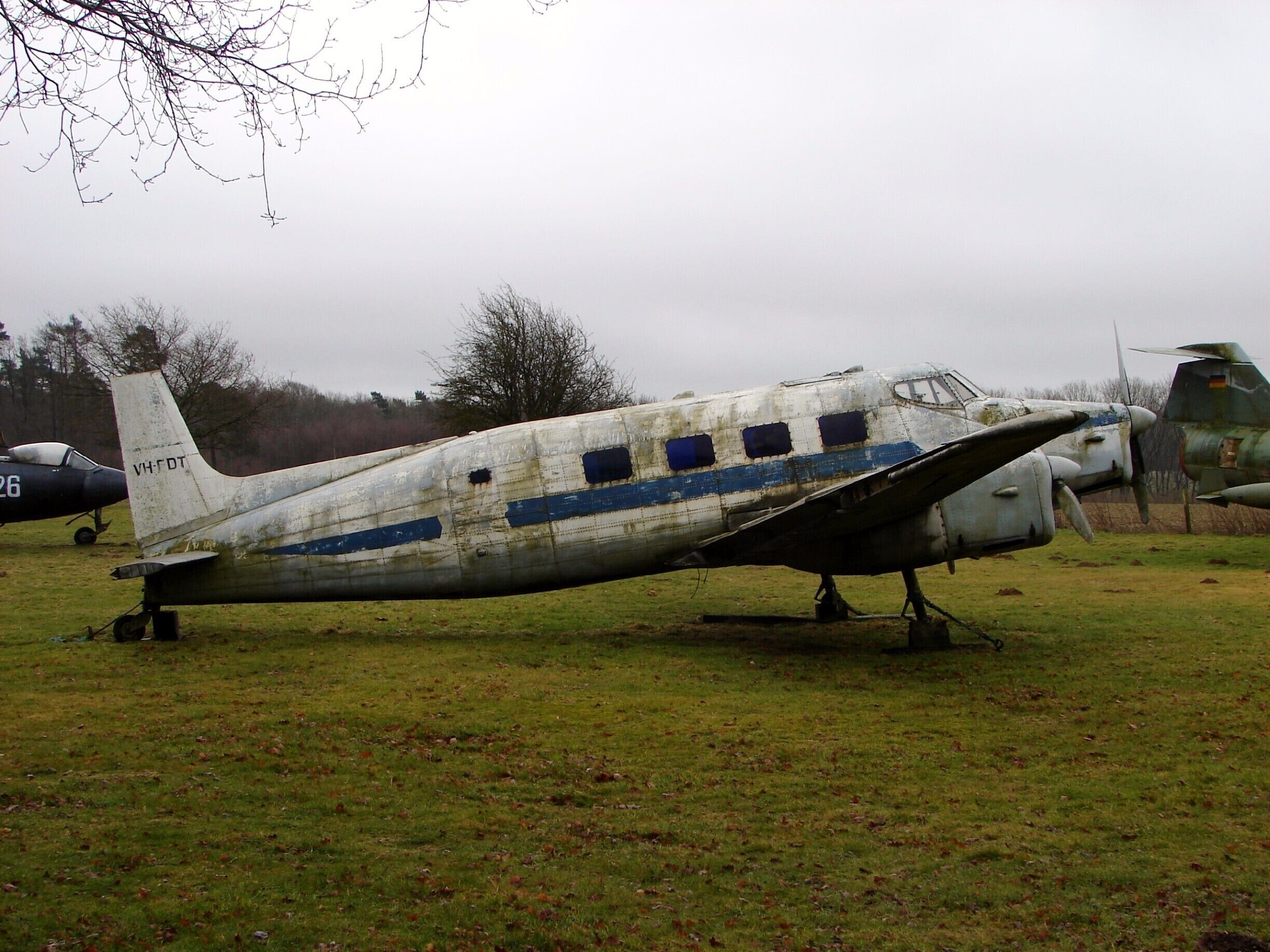 A small group of aircraft preserved at Lasham Airfield