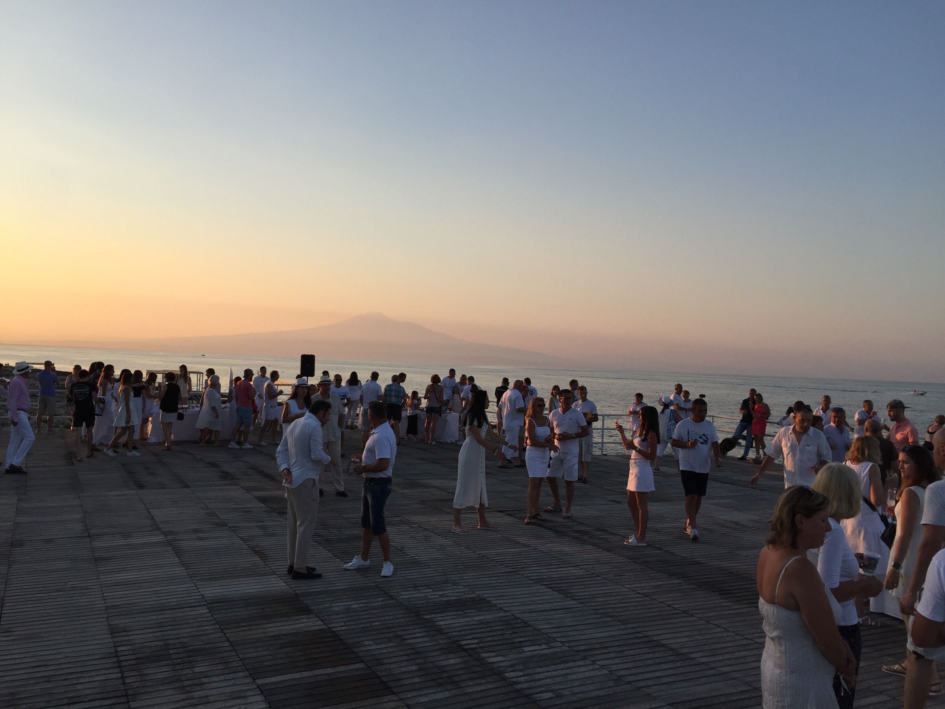 Party in front of Etna with a nice sunset.