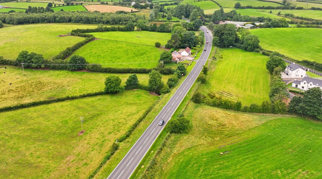 Aerial View of the A5 Curr Road from Omagh to Ballygawley County Tyrone Northern Ireland