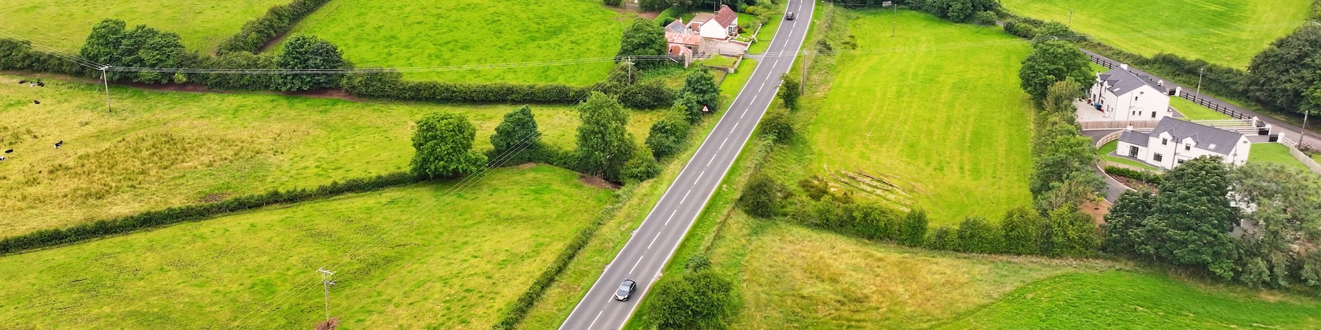 Aerial View of the A5 Curr Road from Omagh to Ballygawley County Tyrone Northern Ireland