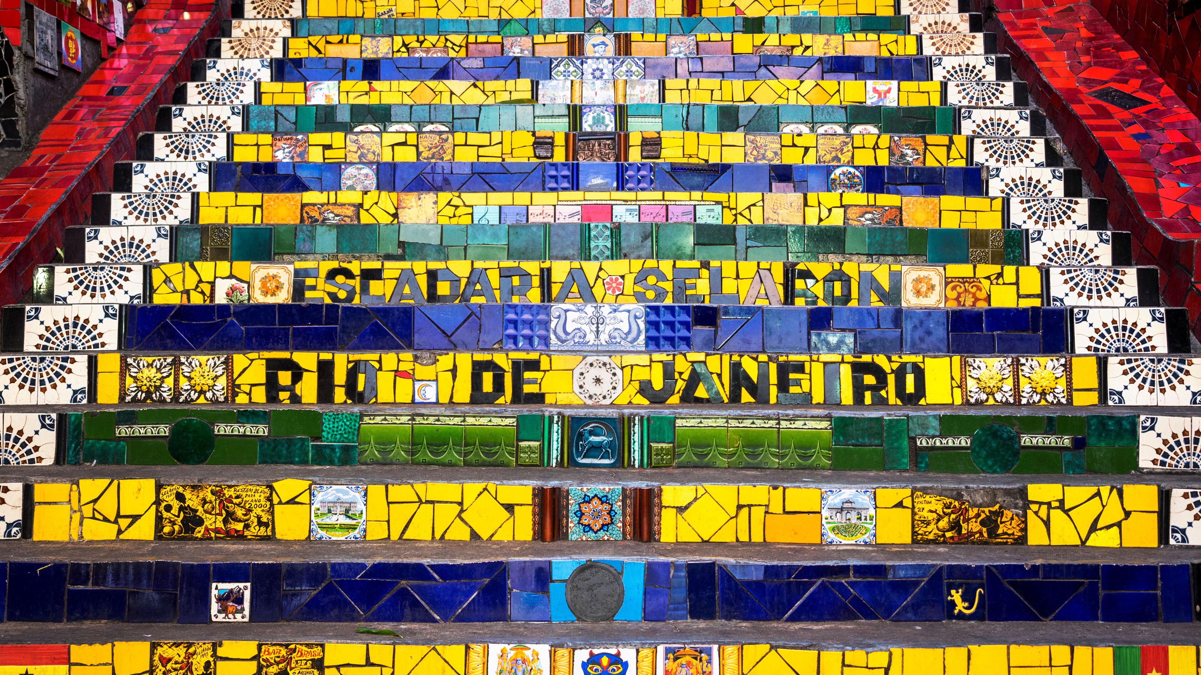 Escadaria Selaron, or Lapa Steps, in Rio de Janeiro, Brazil