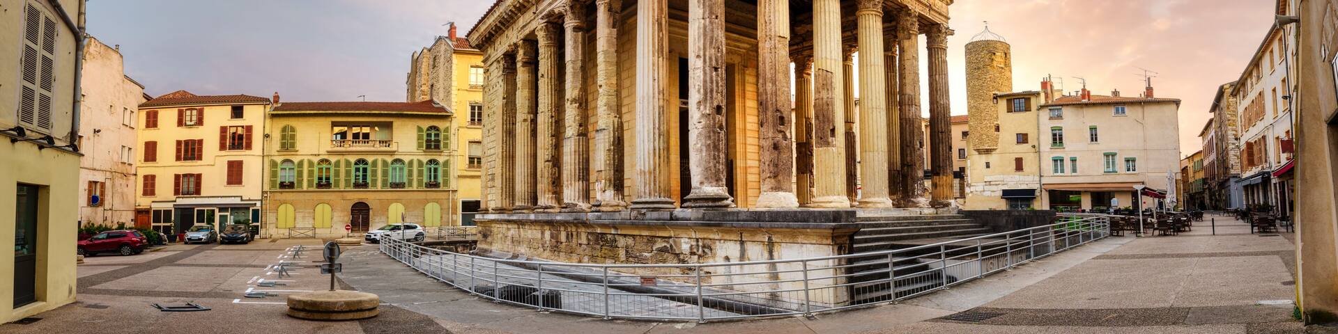 Roman temple in Vienne Old town, France