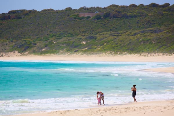 Bunker Bay which includes a sandy beach and a bay or harbour as well as a family