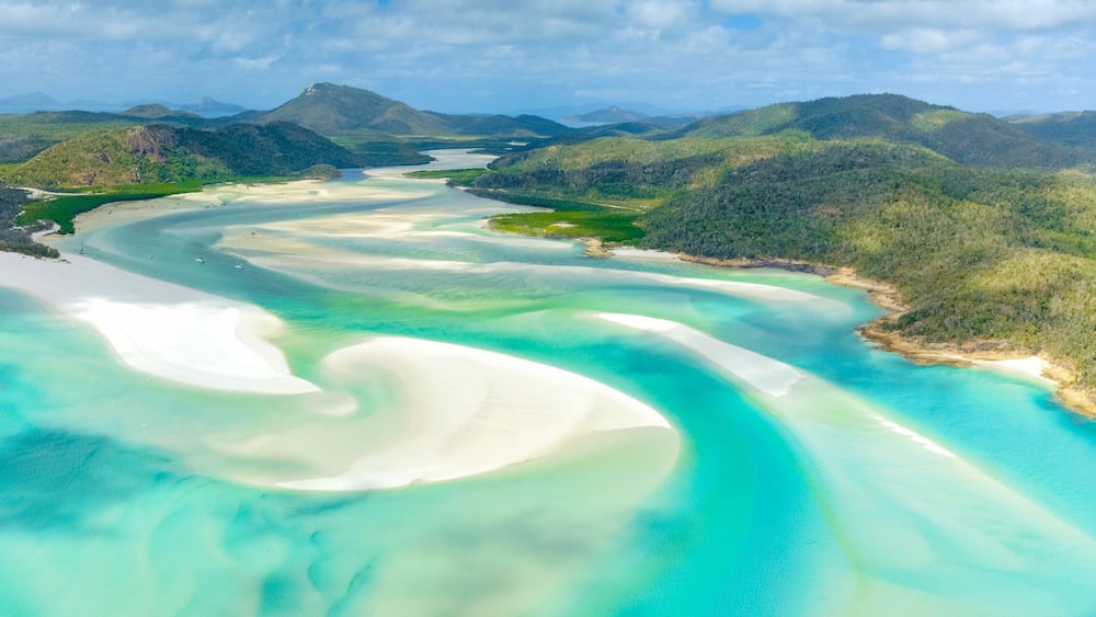 Hill Inlet at Whitehaven Beach on Whitesunday Island, Queensland, Australia