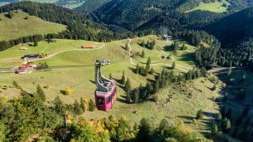 Schwebebahn cable car from Bergen to Hochfelln in Bavaria, Germany