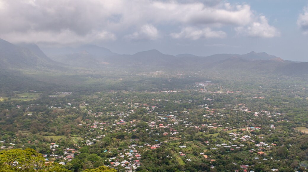 Panoramic view of El Valle de Anton town surrounded by mountains in Panama