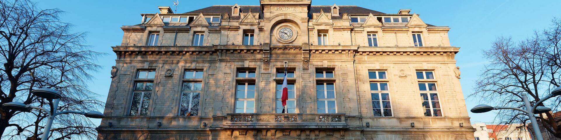 The town hall of La Courneuve city, Parisian region , France .