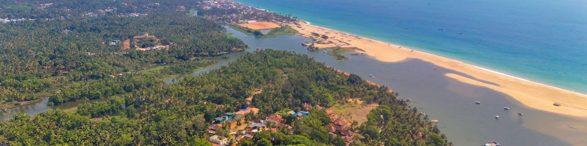 Mesmerizing Drone Shot of Poovar Island’s Scenic Backwaters