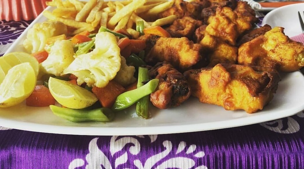 Lemon Fried Fish with fries and veggies... Amazing meal at this beachside restaurant in #varkala