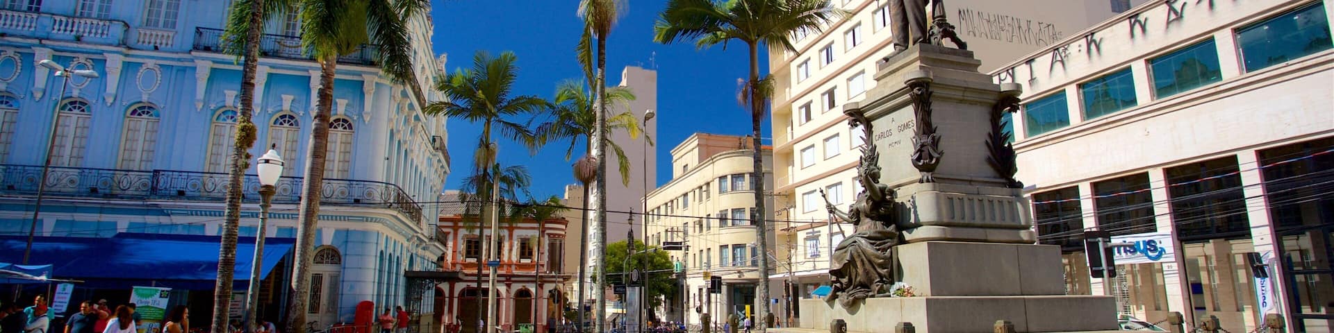 Campinas showing a statue or sculpture and a city