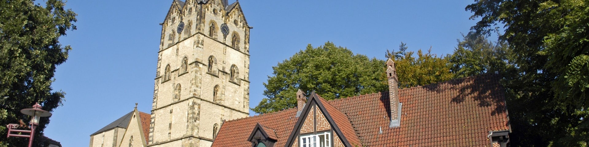 Cathedrale and cantor house the second oldest framework house in Westphalia Herford North Rhine-Westphalia Germany