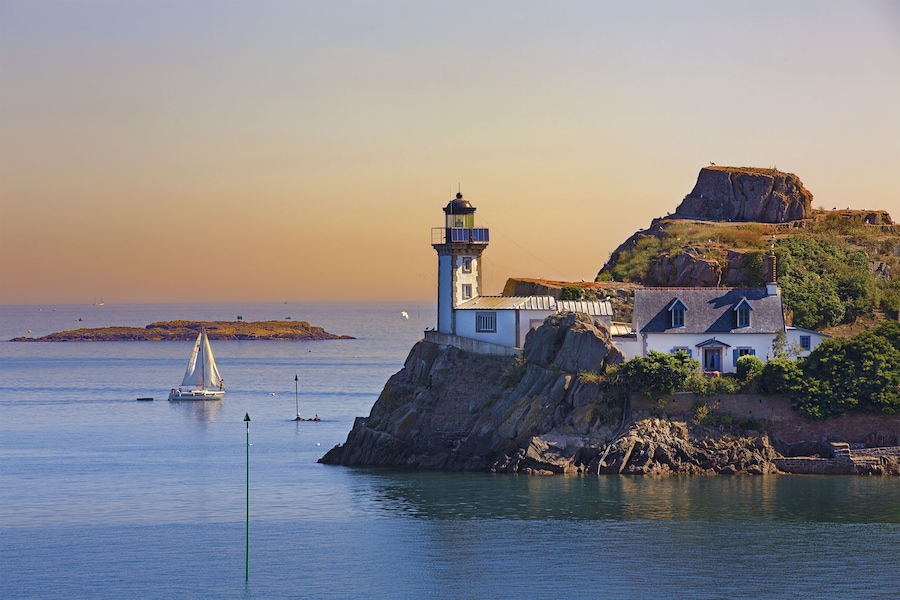Lighthouse of L'Ile Louet as Seen from Pointe de Penn-al-Lann, Brittany, Shutterstock ID 239062924, Purchase Order: -