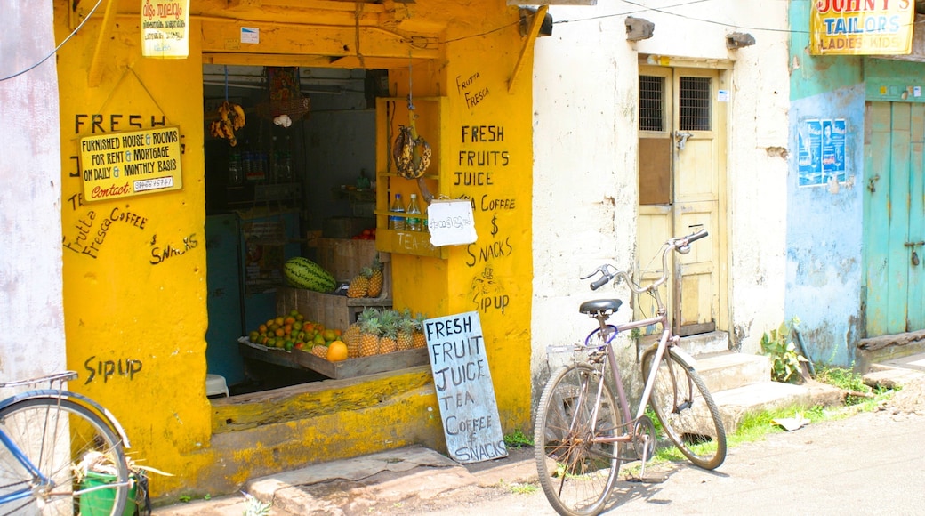 Cochin showing food, a small town or village and street scenes