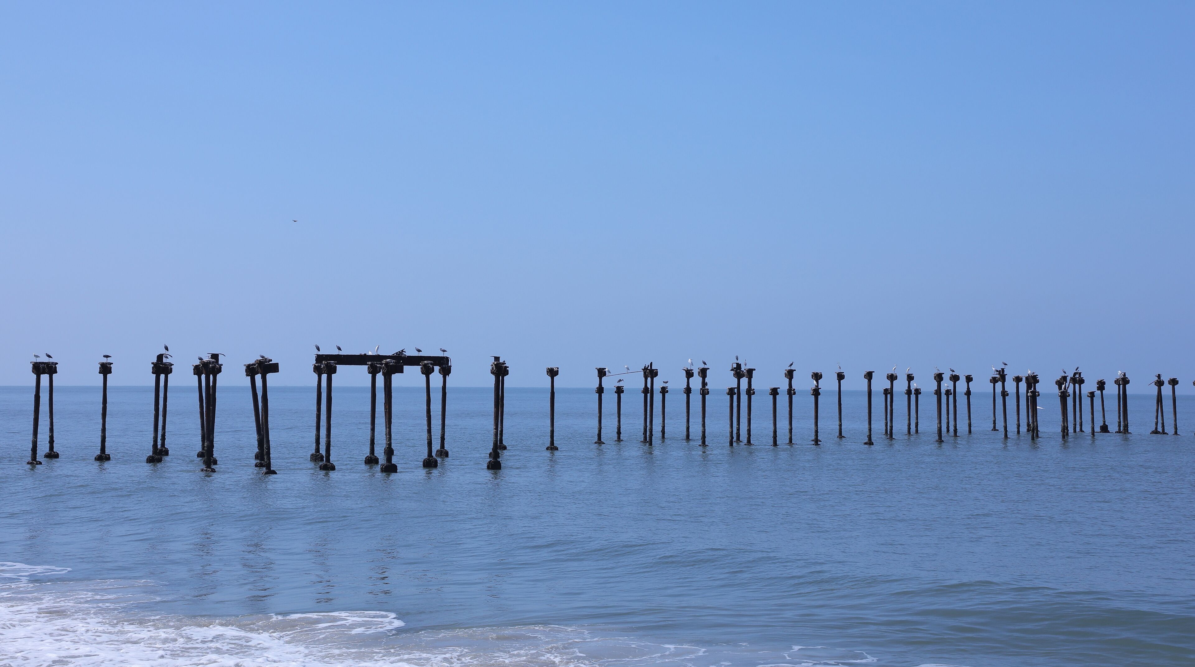 Old Pier Remains at Calicut Beach, Kerala