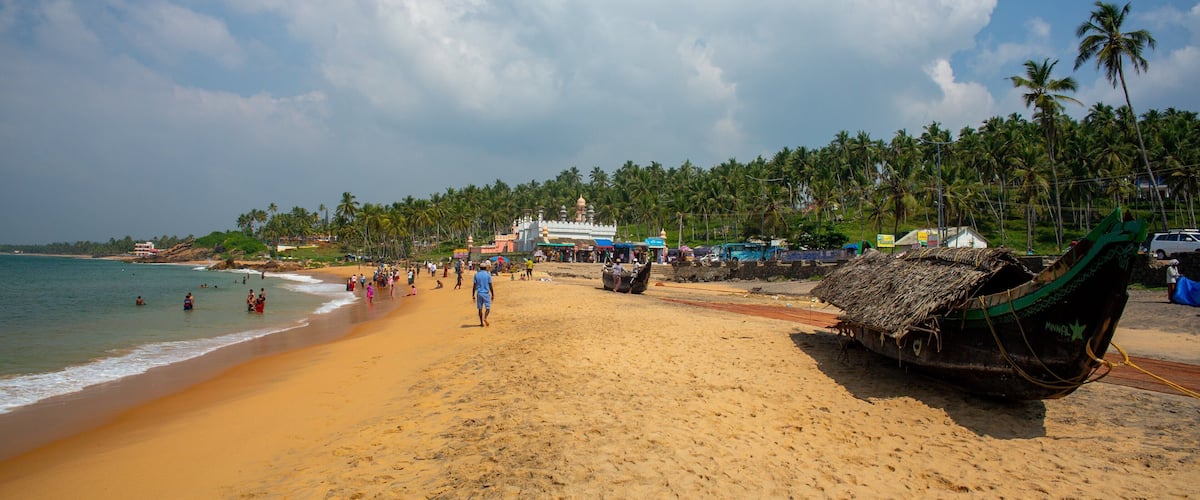 Kovalam Beach showing general coastal views, tropical scenes and a beach