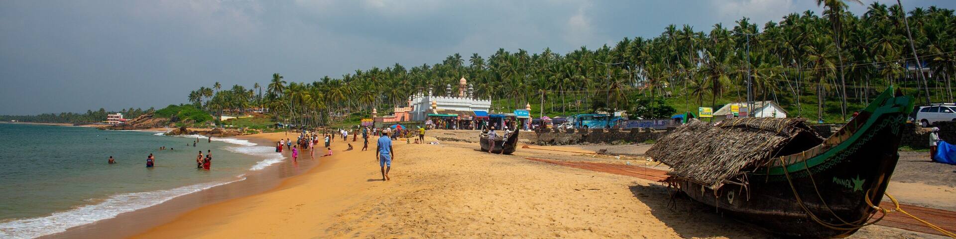 Kovalam Beach showing general coastal views, tropical scenes and a beach