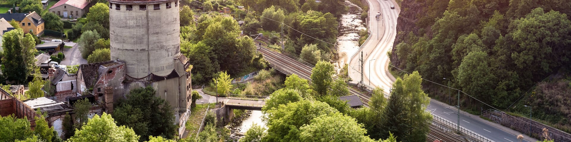 Blick ins Tal der Weißeritz in Dresden