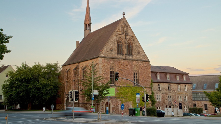 Northern Hesse showing heritage architecture and a sunset