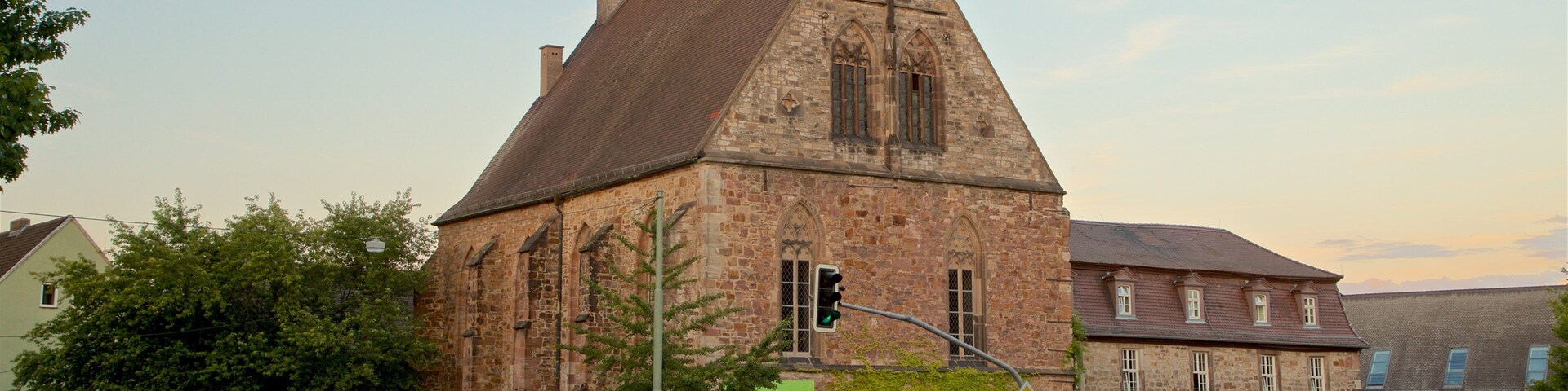 Northern Hesse showing heritage architecture and a sunset