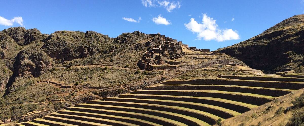 Terraces lead up to the ruins at Pisac over 11,000 feet up.