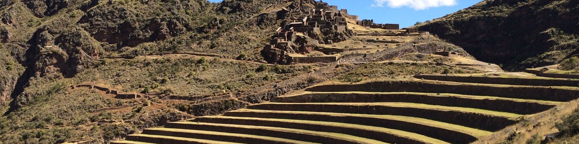 Terraces lead up to the ruins at Pisac over 11,000 feet up.
