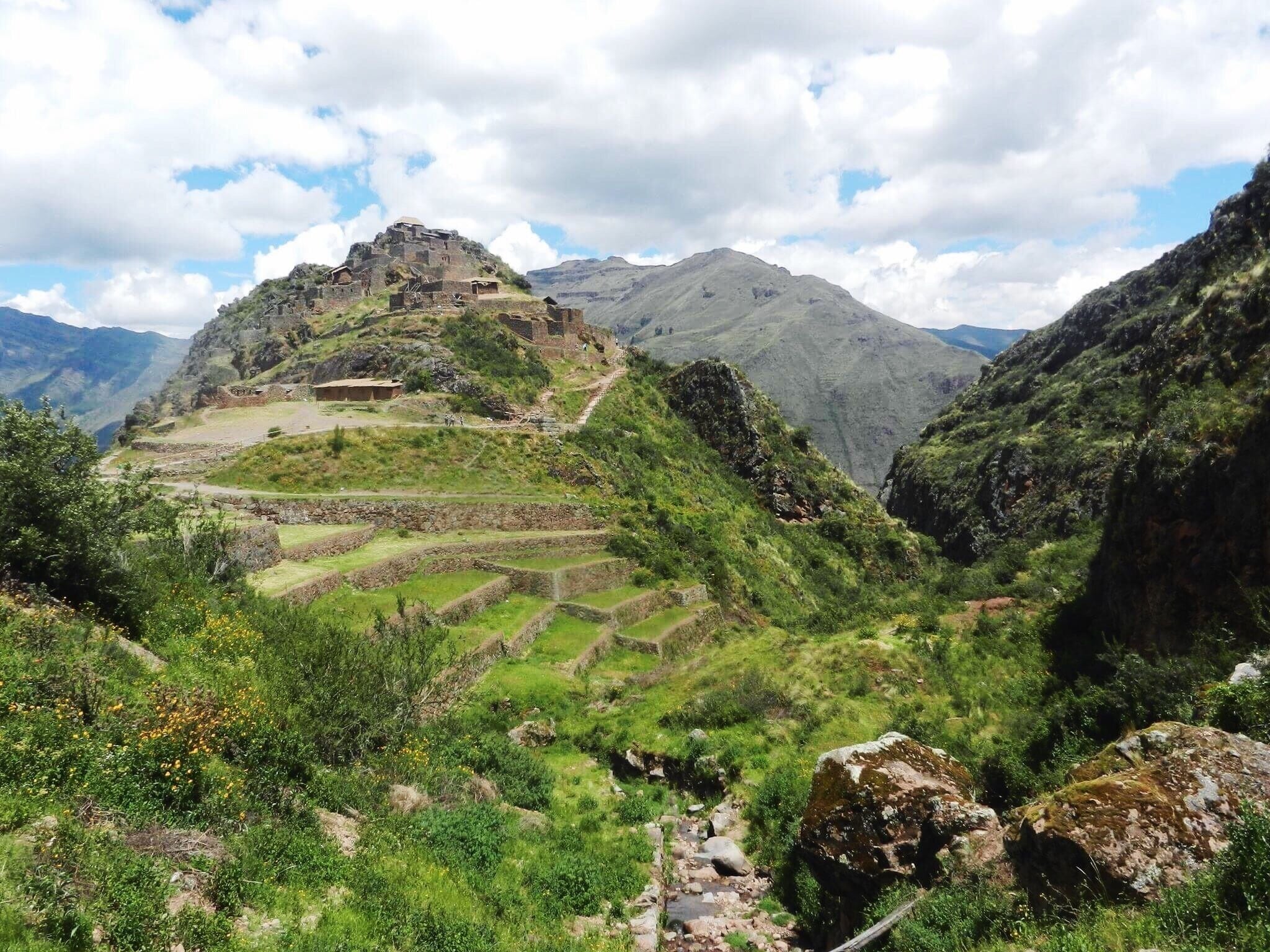 The Inca ruins in Pisac, Peru.