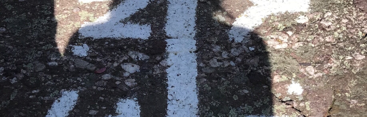 Abraham Hewitt trail. NY NJ state line intersection.