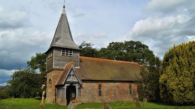 Boraston parish church, Shropshire, England, seen from south-southwest