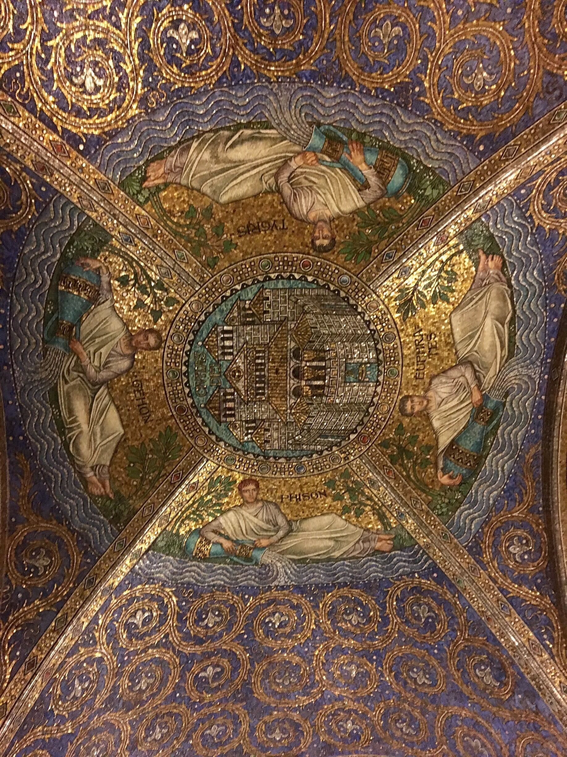 Ceiling mosaics within the Aachen Cathedral