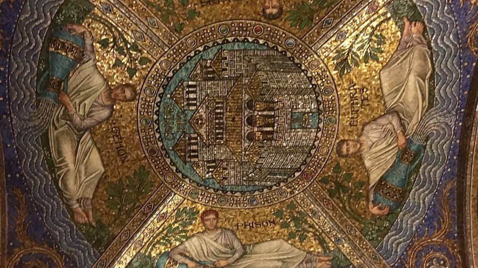 Ceiling mosaics within the Aachen Cathedral